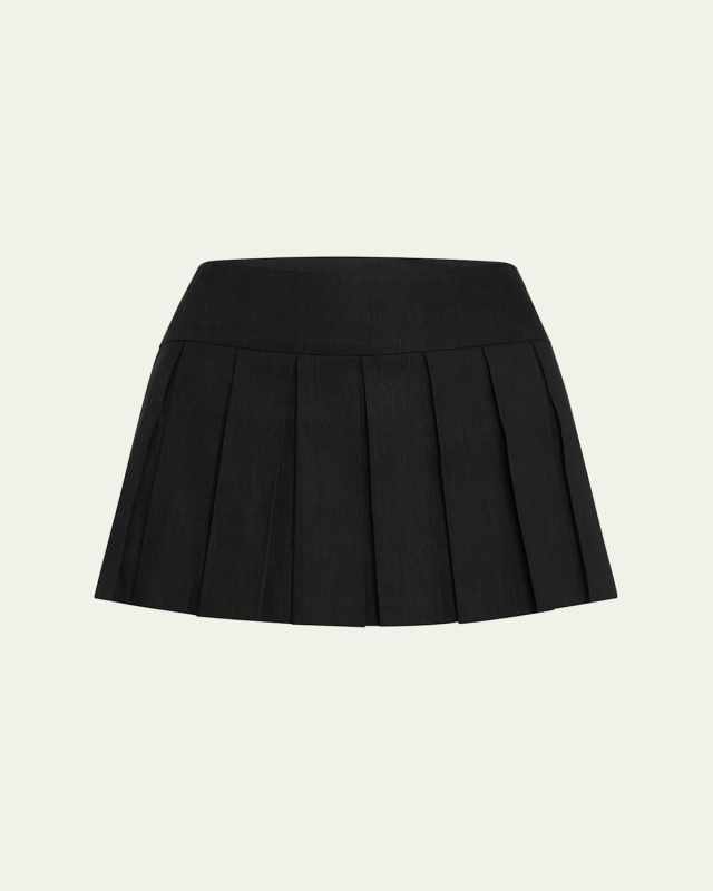 Emilie High-Rise Box Pleated Mini Skort